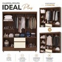 Ver imagem 2 de Guarda Roupa Casal 6 Portas 2 Gav Espelho Roupeiro Quarto Imbuia Champanhe