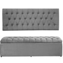 Ver imagem 1 de Painel Cabeceira com Bau Dubai 1.58mt Suede Cinza