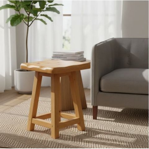 Banqueta de Madeira em Eucalipto 50 Cm de Altura com Acabamento