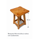 Ver imagem 3 de Banqueta de Madeira em Eucalipto 50 Cm de Altura com Acabamento