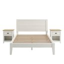 Ver imagem 1 de Cama Casal 2 Mesas de Cabeceira 1 Gaveta Madeira Macica Taeda Branco Freijo Festra