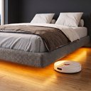 Ver imagem 4 de Cama Box King Osaka Flutuante Estilo Japonesa 193x203 Base Estofada Bouclê Cinza - Desk Design