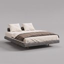 Ver imagem 1 de Cama Box King Osaka Flutuante Estilo Japonesa 193x203 Base Estofada Bouclê Cinza - Desk Design