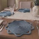 Ver imagem 1 de Kit 4 Sousplat Serena Corda Náutica Mesa Posta Jantar Festa - Cinza