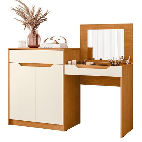 Penteadeira Escrivaninha Trend Cinamomo/off White - Móveis Albatroz