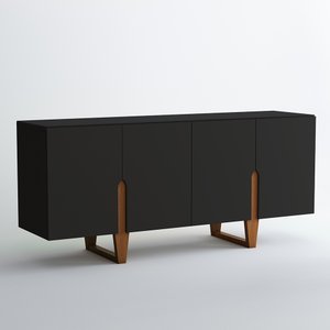 Balcão Buffet 4 Portas para Sala de Jantar Canes Preto/imbuia:180x45cm