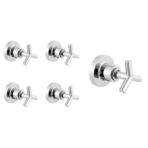 Kit 5 Acabamento Registro Cromado Banheiro Chuveiro Trizeta Padrão Deca 1/2" - 3/4" ou 1"