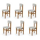 Ver imagem 1 de Kit 6 Cadeiras em Madeira Maciça Elisa para Sala de Jantar Off-white