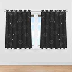 Cortina Universo Planetas Infantil 2,60x1,50- Tecido Premium - 2