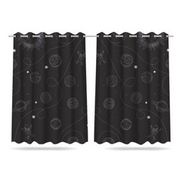 Cortina Universo Planetas Infantil 2,60x1,50- Tecido Premium - 1