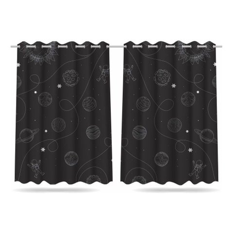 Cortina Universo Planetas Infantil 2,60x1,50- Tecido Premium