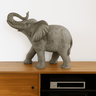 Escultura Elefante Cinza Resina com Borboletas 24cm - 2