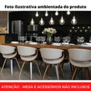 Ver imagem 2 de Cadeira com Braços Fixa Nicole Rivatti Linho Creme Estrutura em Madeira Multilaminada