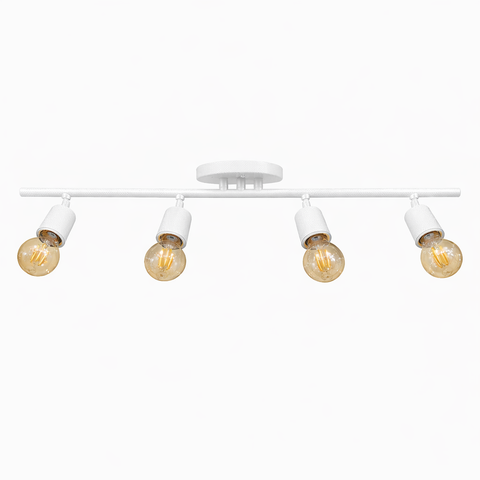 Spot Trilho Koppla Aluminio Teto e27 4 Luzes Lumini Lab - Branco Microtextura