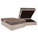 Ver imagem 1 de Cama Box Baú Casal: Colchão Molas Herval Bonnel Suite Master + Base CRC Suede Clean(138x188)