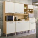 Ver imagem 4 de Armario de Cozinha Hortelã com 8 Portas e 2 Gavetas 240 Cm Freijo-off White Freijo-off White