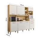 Ver imagem 6 de Armario de Cozinha Hortelã com 8 Portas e 2 Gavetas 240 Cm Freijo-off White Freijo-off White