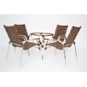 Ver imagem 4 de 4 Cadeiras Emily e Mesa Adaptada em Alumínio para Área, Jardim, Piscina - Tabaco