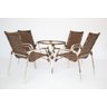 4 Cadeiras Emily e Mesa Adaptada em Alumínio para Área, Jardim, Piscina - Tabaco - 4
