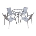 Ver imagem 1 de 4 Cadeiras Emily e Mesa Adaptada em Alumínio para Área, Jardim, Piscina - Tabaco