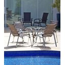 Ver imagem 3 de 4 Cadeiras Emily e Mesa Adaptada em Alumínio para Área, Jardim, Piscina - Tabaco