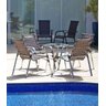 4 Cadeiras Emily e Mesa Adaptada em Alumínio para Área, Jardim, Piscina - Tabaco - 3