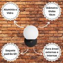 Ver imagem 4 de Arandela Luminária Cristal Globo 10 Cm Moderno Dourado 009