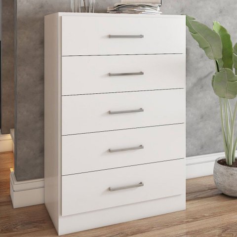 Cômoda Angra 5 Gavetas Branco - Panorama Móveis