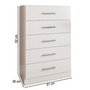 Ver imagem 4 de Cômoda Angra 5 Gavetas Branco - Panorama Móveis