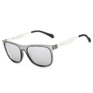 Óculos de Sol Quadrado Retro em Aço Inoxidável + Tr90 Polarizado Uv400