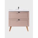 Ver imagem 6 de Gabinete para Banheiro com Cuba e Armario 80cm Retro MDF Rosa Milano - On Móveis