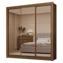 Ver imagem 3 de Guarda-roupa Casal 3 Portas de Correr de Espelho 2 Gavetas Rustic Sublime Madesa