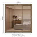 Ver imagem 4 de Guarda-roupa Casal 3 Portas de Correr de Espelho 2 Gavetas Rustic Sublime Madesa