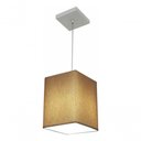 Ver imagem 3 de Lustre Pendente Quadrado Md-4007 Cúpula em Tecido 25/16x16cm Palha - Bivolt