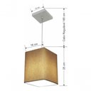 Ver imagem 4 de Lustre Pendente Quadrado Md-4007 Cúpula em Tecido 25/16x16cm Palha - Bivolt