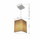 Ver imagem 2 de Lustre Pendente Quadrado Md-4007 Cúpula em Tecido 25/16x16cm Palha - Bivolt