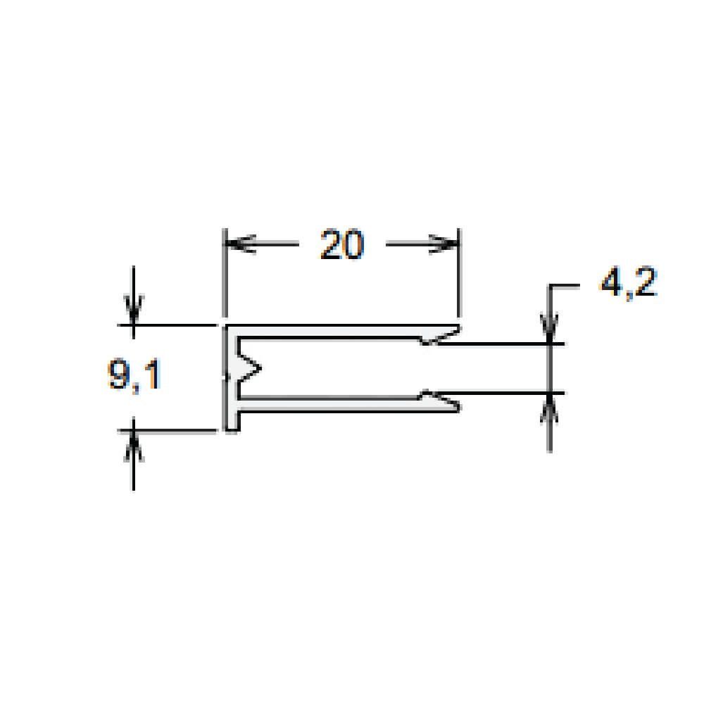 Perfil U 4mm Branco - 3,00m - 2