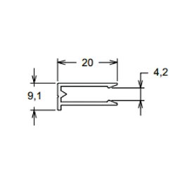 Perfil U 4mm Branco - 3,00m - 2