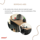 Ver imagem 6 de Escrivaninha Mesa Escritório com e e Pés Cavalete Spirit 5 Gavetas 2 Prateleiras 100% MDF 136cm Nogal e Preto Artany