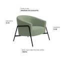 Ver imagem 3 de Poltrona Decorativa Maitê Base Aço Preto Bouclé Verde Claro - Nexta Casa
