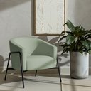 Ver imagem 2 de Poltrona Decorativa Maitê Base Aço Preto Bouclé Verde Claro - Nexta Casa