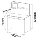 Ver imagem 5 de Escrivaninha Mesa Escritório Funcional com Painel 1 Prateleira 1 Nicho