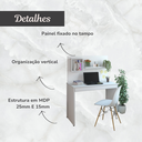 Ver mais imagens de Escrivaninha Mesa Escritório Funcional com Painel 1 Gaveta 1 Prateleira 1 Nicho 100cm Branca Artany