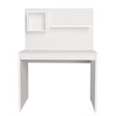 Ver imagem 4 de Escrivaninha Mesa Escritório Funcional com Painel 1 Gaveta 1 Prateleira 1 Nicho 100cm Branca Artany