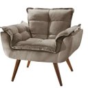 Ver imagem 1 de Poltrona Decorativa Opala Suede Capuccino - Twdecora Opalla