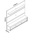 Ver imagem 4 de Rack com Painel Royal/Requinte 2.2 c/Rodízio Off White com Naturale - Gelius Móveis