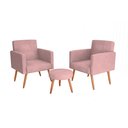 Ver imagem 2 de Kit 2 Poltronas + Puff Dallas Turkey Rosa F447 - Matrix