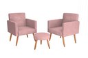 Ver imagem 2 de Kit 2 Poltronas + Puff Dallas Turkey Rosa F447 - Matrix