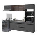Ver imagem 2 de Armário de Cozinha Modulada Completa com Pia Suspensa 251,5cm Milano Multimóveis MCR2463 Grafite