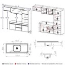 Ver imagem 4 de Armário de Cozinha Modulada Completa com Pia Suspensa 251,5cm Milano Multimóveis MCR2463 Grafite